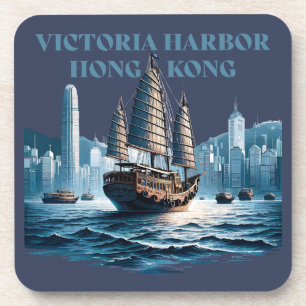 Victoria Harbour Hongkong China Getränkeuntersetzer
