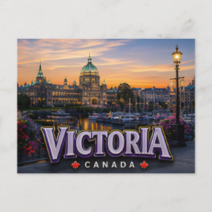 Victoria Kanada Vancouver Island Garden City Reise Postkarte