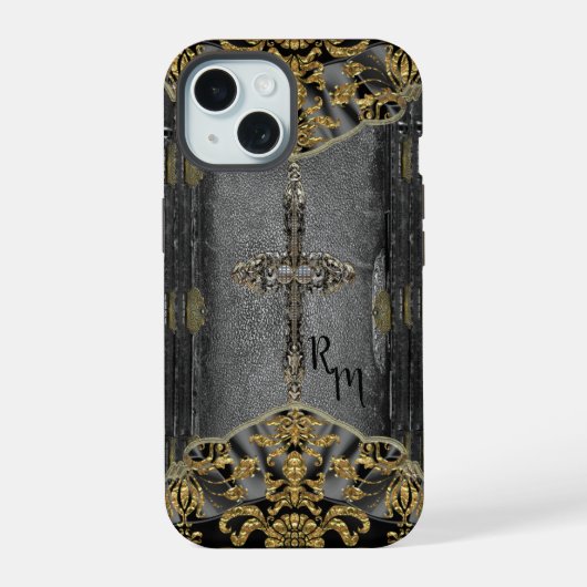 Victoria-Kreuz-Monogramm iPhone 15 Hülle (Rückseite)