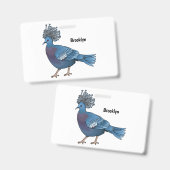 Victoria-Krone-Taube-Cartoon Ausweis (Vorder- & Rückseite)