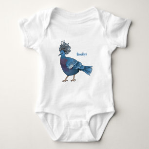 Victoria-Krone-Taube-Cartoon Baby Strampler