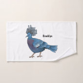 Victoria-Krone-Taube-Cartoon Badhandtuch Set (Handtuch)