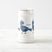 Victoria-Krone-Taube-Cartoon Bierglas (Mittel)