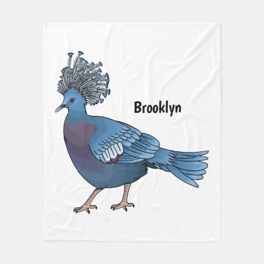 Victoria-Krone-Taube-Cartoon Fleecedecke (Vorderseite)