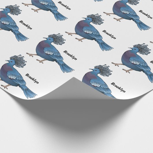 Victoria-Krone-Taube-Cartoon Geschenkpapier (Ecke)