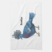 Victoria-Krone-Taube-Cartoon Geschirrtuch (Vertikal)