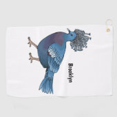 Victoria-Krone-Taube-Cartoon Golfhandtuch (Horizontal)