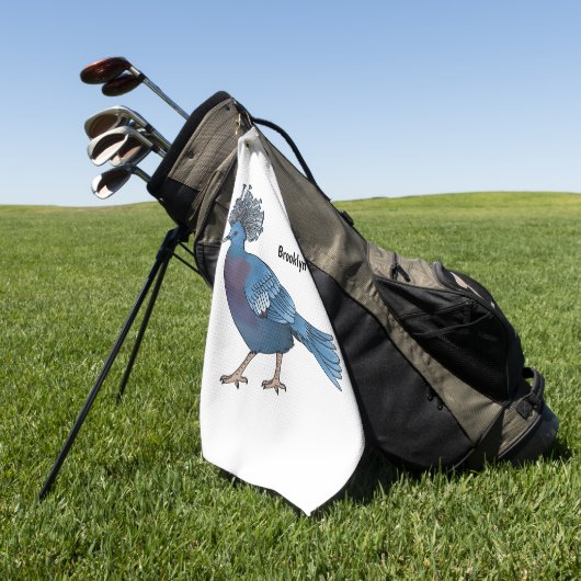 Victoria-Krone-Taube-Cartoon Golfhandtuch (Gras)