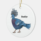 Victoria-Krone-Taube-Cartoon Keramik Ornament (Links)