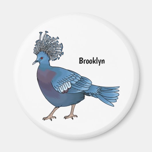 Victoria-Krone-Taube-Cartoon Magnet (Vorne)
