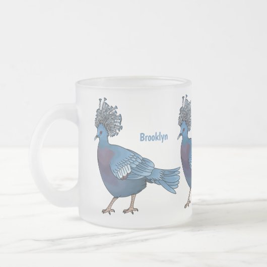 Victoria-Krone-Taube-Cartoon Mattglastasse (Links)