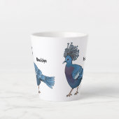 Victoria-Krone-Taube-Cartoon Milchtasse (Vorderseite)