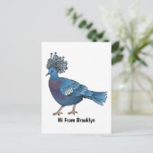 Victoria-Krone-Taube-Cartoon Postkarte (Stehend Vorderseite)