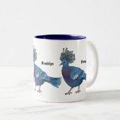 Victoria-Krone-Taube-Cartoon Zweifarbige Tasse (VorderseiteRechts)