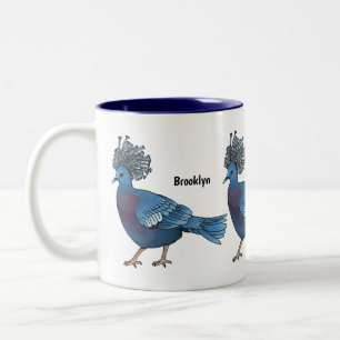 Victoria-Krone-Taube-Cartoon Zweifarbige Tasse