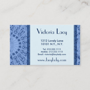 Victoria Lacy Blue Art Nouveau Spitzen Geschäftska Visitenkarte