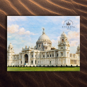 Victoria Memorial, Kolkata, Indien   Aquarell Postkarte