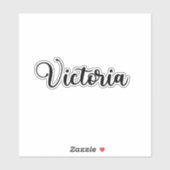 Victoria Name - Handgeschriebene Kalligrafie Aufkleber (Blatt)