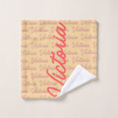 Victoria Name Repetiermuster Badhandtuch Set (Waschlappen)