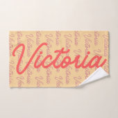 Victoria Name Repetiermuster Badhandtuch Set (Handtuch)
