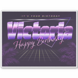 Victoria Name Vorname retro Sticker Geburtstag