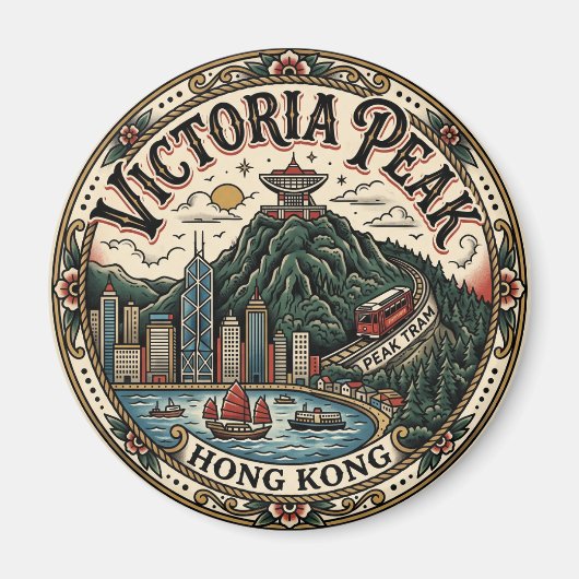 Victoria Peak Hongkong China Magnet (Vorne)