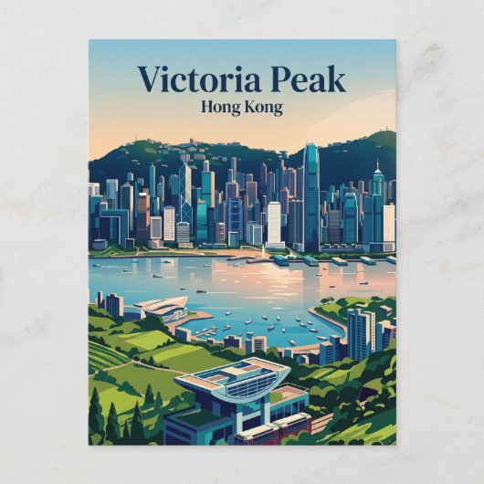 Victoria Peak Hongkong Postkarte (Vorderseite)