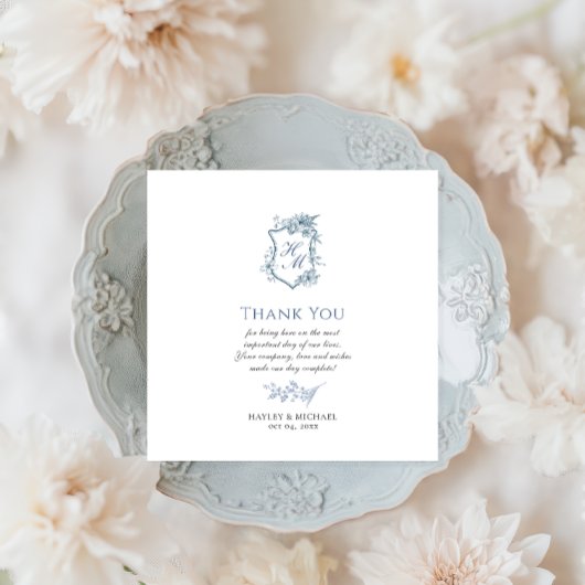 VICTORIA Regency Blue French Garden Paper Napkin Serviette