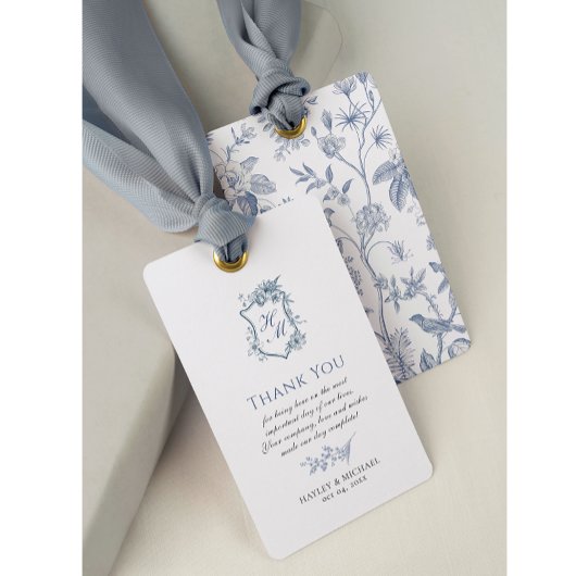 VICTORIA Regency Blue French Garden Tag Geschenkanhänger