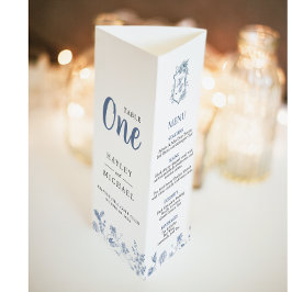 VICTORIA Regency Blue French Garden Tri Fold Menü Poster