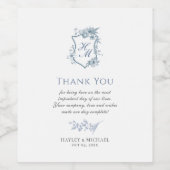 VICTORIA Regency Blue French Garden Weinlabel Weinetikett (Einzelnes Label)