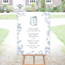 VICTORIA Regency Blue French Garden Willkommenspen Poster