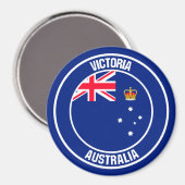 Victoria Round Emblem Magnet (Vorderseite/Rückseite)