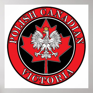 Victoria Round Polnisch kanadisches Leaf Poster