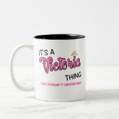 Victoria Sache, die man nicht verstehen würde, wie Zweifarbige Tasse (Links)