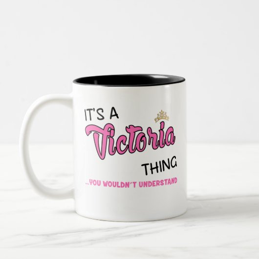 Victoria Sache, die man nicht verstehen würde, wie Zweifarbige Tasse (Links)