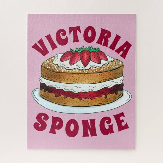 Victoria Sandwich Sponge Cake UK British Pastry Puzzle (Vertikal)