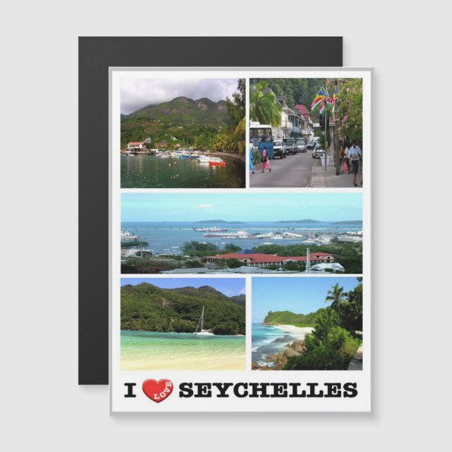 Victoria - Seychellen - I Liebe - Magnetkarte (Vorne/Hinten)