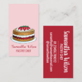 Victoria Sponge Cake British Pastry Koch UK Bäcker Visitenkarte (Vorne/Hinten)