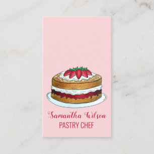 Victoria Sponge Cake British Pastry Koch UK Bäcker Visitenkarte