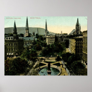 Victoria Square, Montreal Vintag Poster