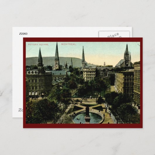 Victoria Square, Montreal Vintag Postkarte (Vorne/Hinten)