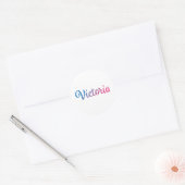 Victoria Stylish Cursive Runder Aufkleber (Umschlag)