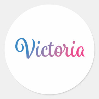 Victoria Stylish Cursive Runder Aufkleber