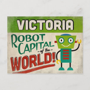 Victoria Texas Robot - Funny Vintag Postkarte