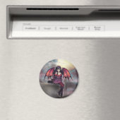 Victoria Vampire Fairy mit Cat Halloween Art Magnet (In Situ (Geschirrspüler))