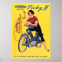 VICTORIA VICKY, Vintages Motorradposter-Werbung