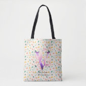 Victoria Vivid Blossom - Boho Floral Monogram V Tasche (Vorderseite)