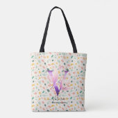 Victoria Vivid Blossom - Boho Floral Monogram V Tasche (Rückseite)