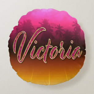 Victoria Vorname Name golden pink Kissen